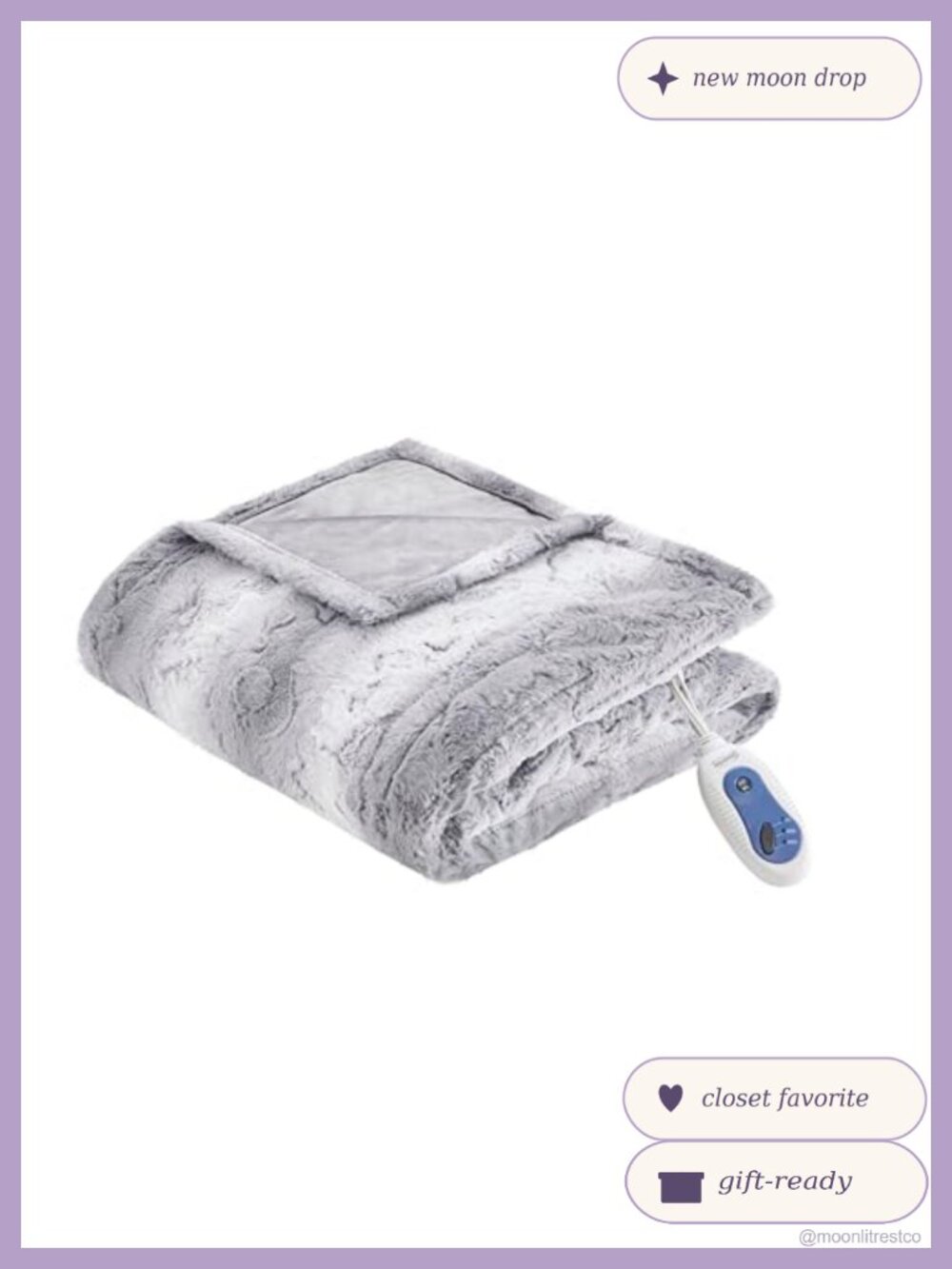 Faux Fur Heated Throw Reversible Electric Blanket Cozy Warm Secure Comfort